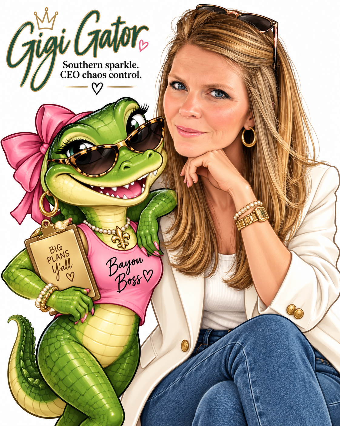 Brittany with Gigi Gator, her alligator mascot